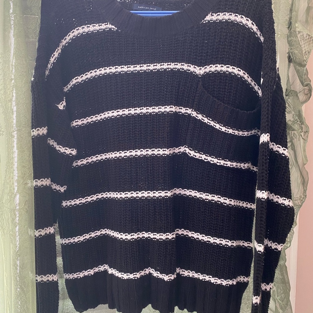 Black and White Striped Sweater